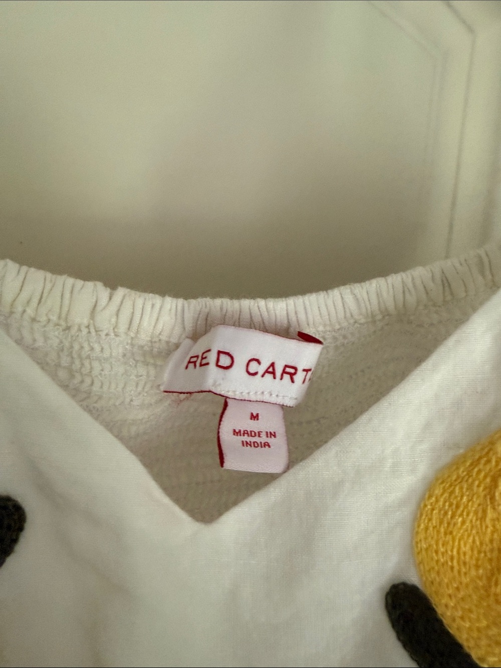 Red Carter White Cropped Tank Top with Yellow Lemon Embroidery - Picture 2 of 7